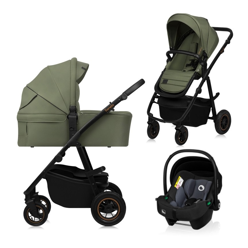 Lionelo - Passeggino combinato 3 in 1 AMBER PLUS Verde Foresta