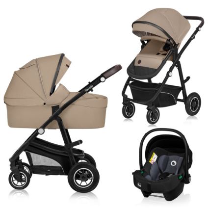 Lionelo - Passeggino combinato 3 in 1 BIANKA Beige Sabbia