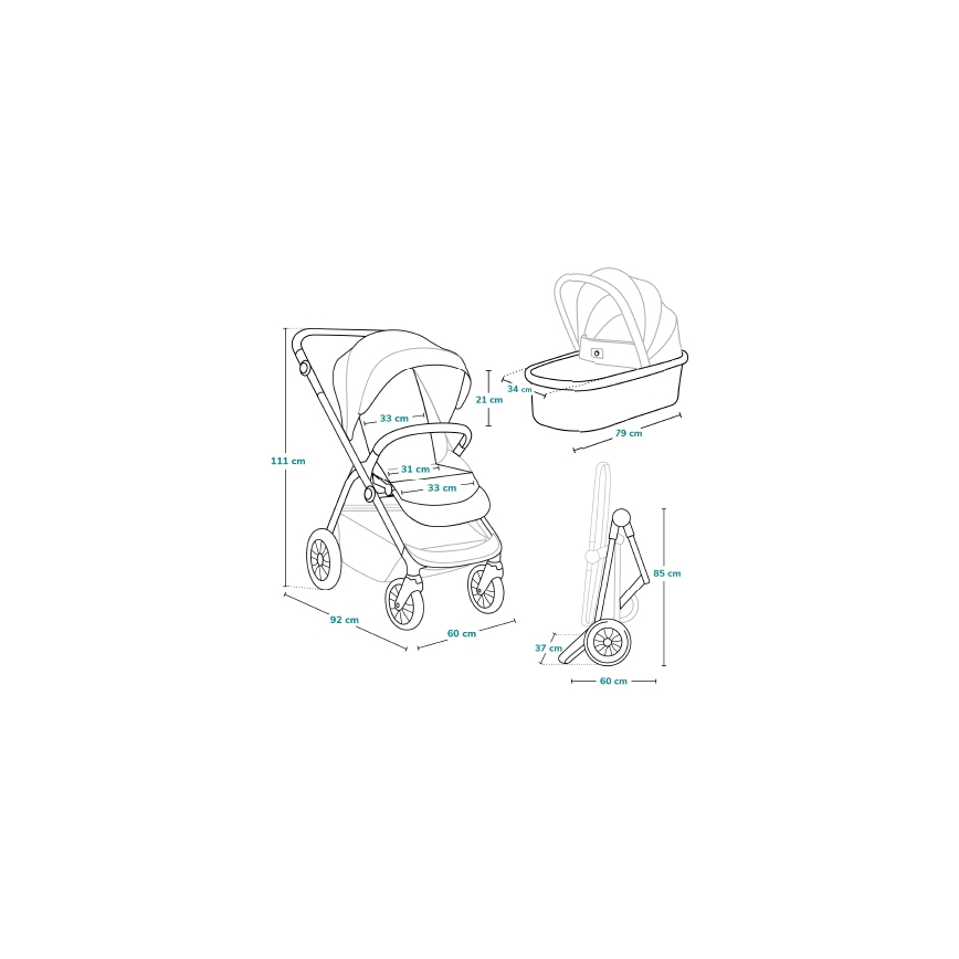 Lionelo - Passeggino combinato 3 in 1 BIANKA Beige Sabbia