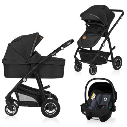 Lionelo - Passeggino combinato 3 in 1 BIANKA Onice Nera
