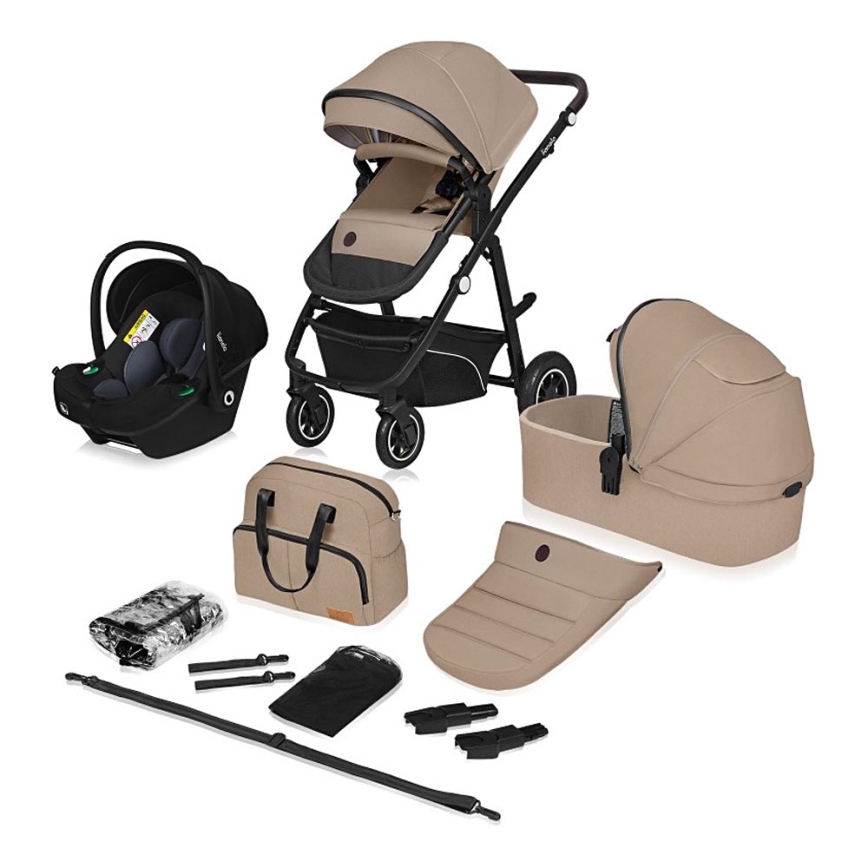 Lionelo - Passeggino combinato 3 in 1 BIANKA Sabbia Beige