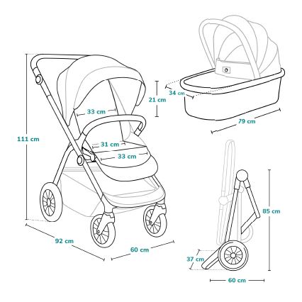 Lionelo - Passeggino combinato 3 in 1 BIANKA Sabbia Beige