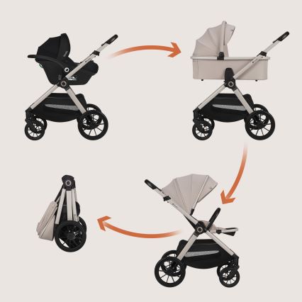 Lionelo - Passeggino combinato 3 in 1 LAYLA Beige Sand