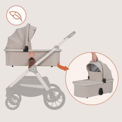 Lionelo - Passeggino combinato 3 in 1 LAYLA Beige Sand