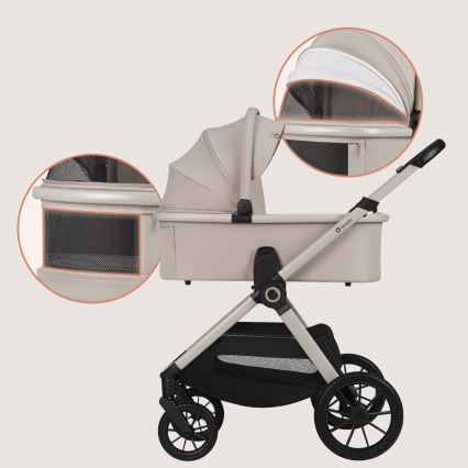 Lionelo - Passeggino combinato 3 in 1 LAYLA Beige Sand