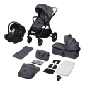 Lionelo - Passeggino combinato 3 in 1 LAYLA Grigio Pietra