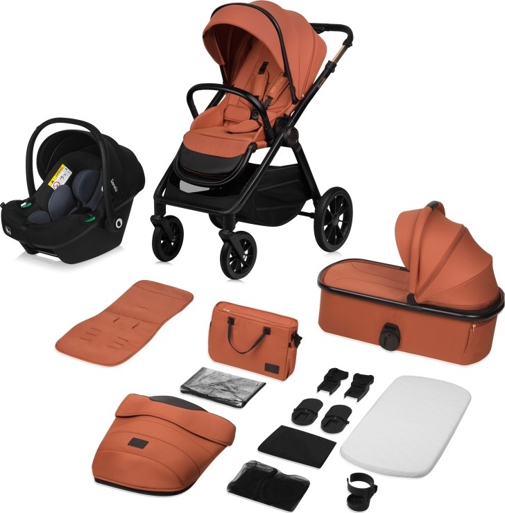 Lionelo - Passeggino combinato 3-in-1 LAYLA Marrone Ruggine