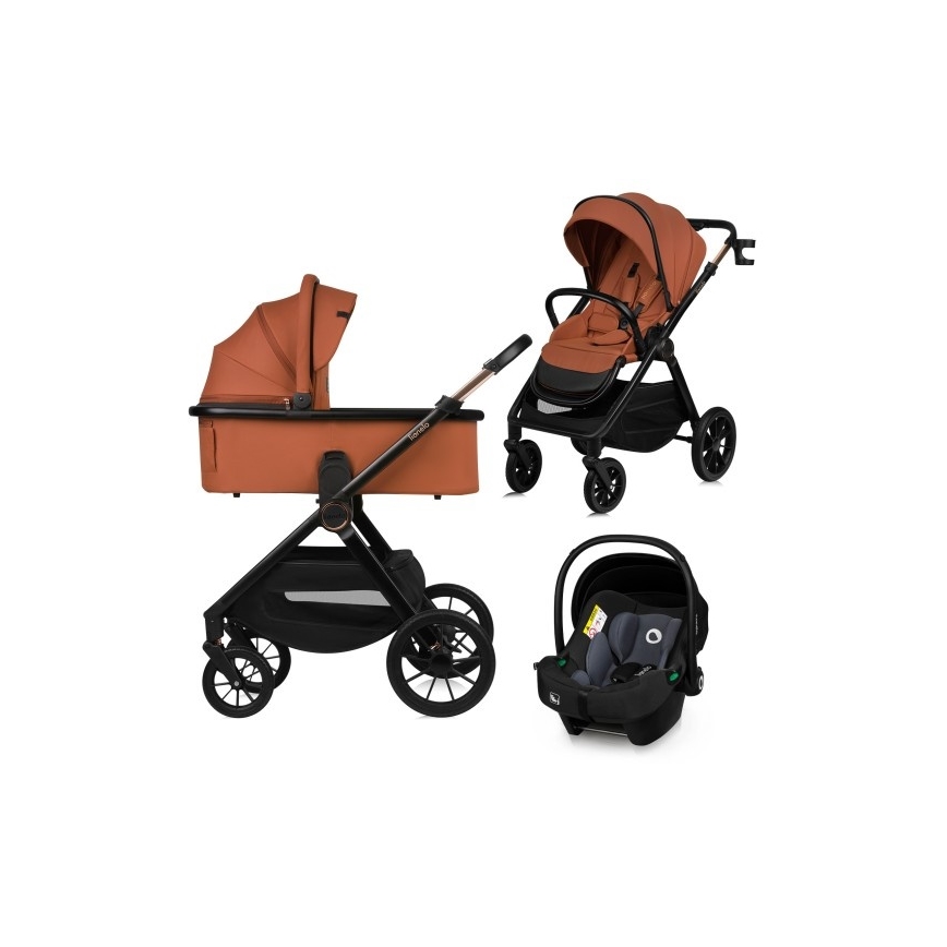 Lionelo - Passeggino combinato 3-in-1 LAYLA Marrone Ruggine