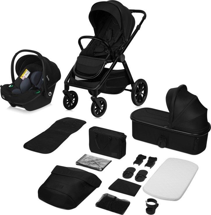 Lionelo - Passeggino combinato 3 in 1 LAYLA Nero Onice