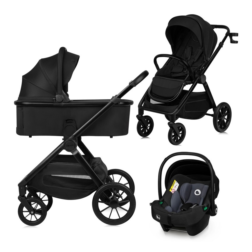 Lionelo - Passeggino combinato 3 in 1 LAYLA Nero Onice