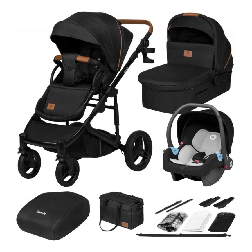 Lionelo - Passeggino combinato 3 in 1 MARI TOUR Nero Onice