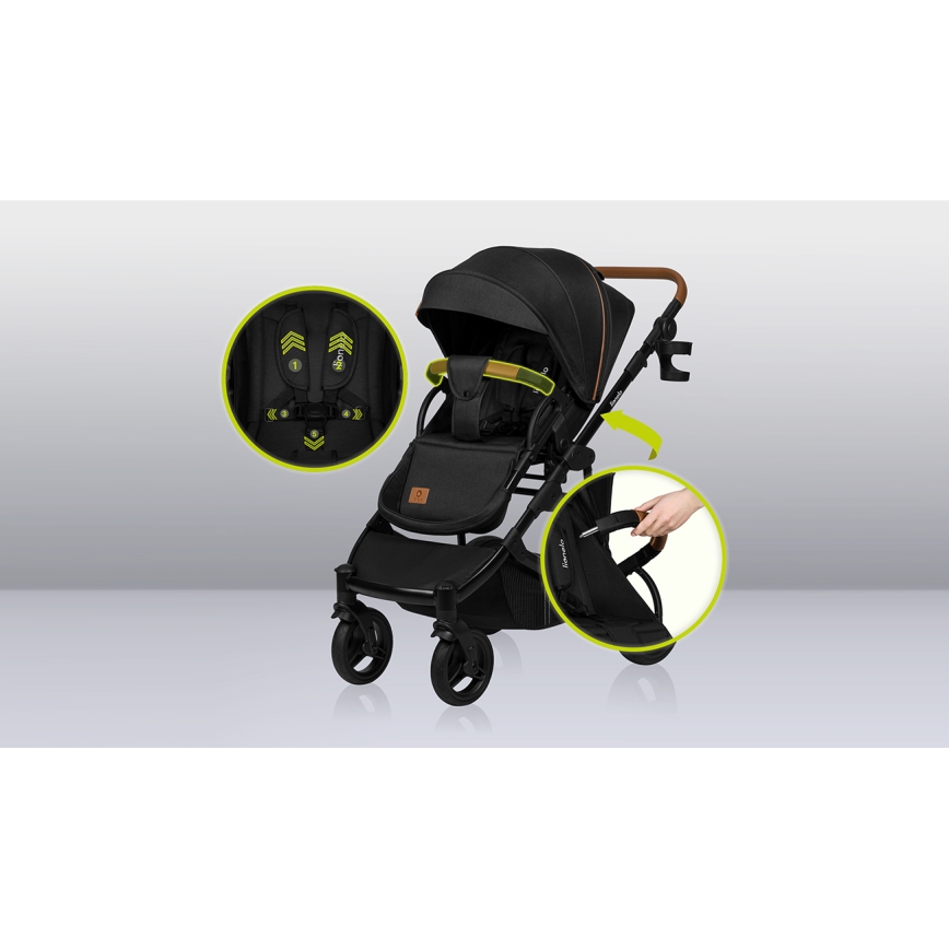 Lionelo - Passeggino combinato 3 in 1 MARI TOUR Nero Onice