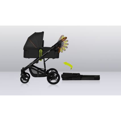 Lionelo - Passeggino combinato 3 in 1 MARI TOUR Nero Onice