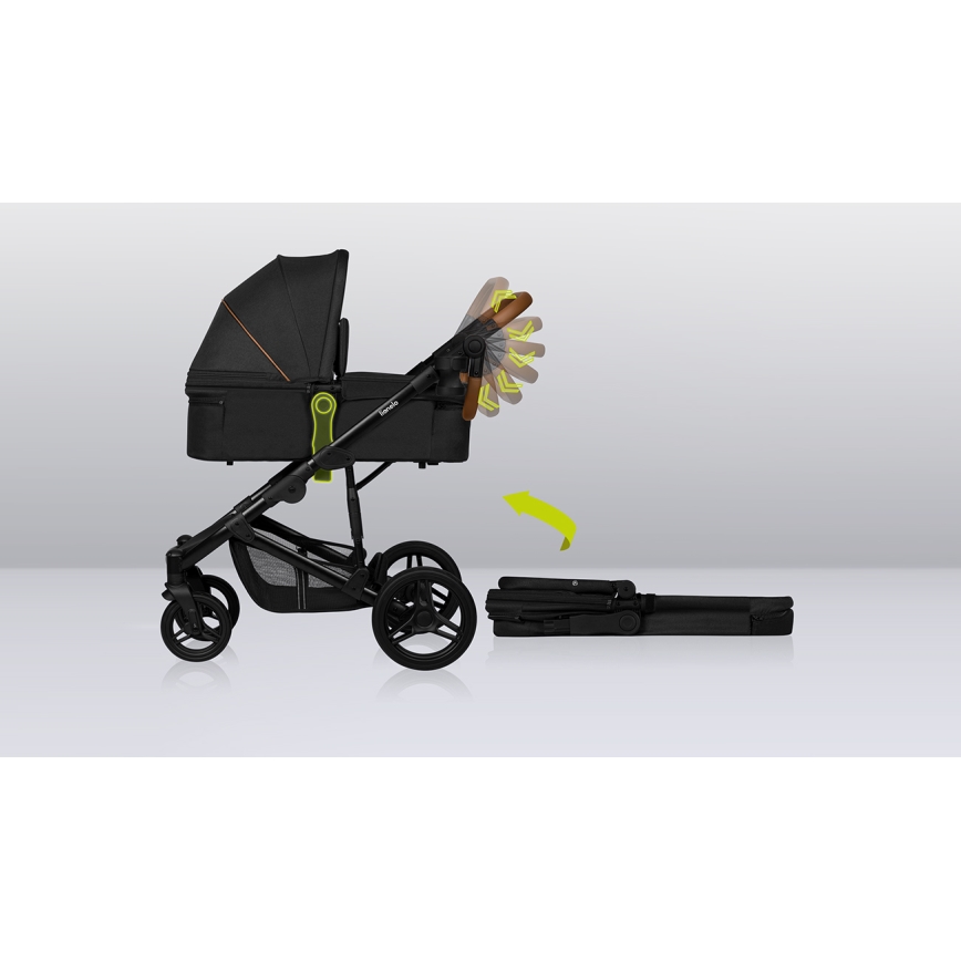 Lionelo - Passeggino combinato 3 in 1 MARI TOUR Nero Onice