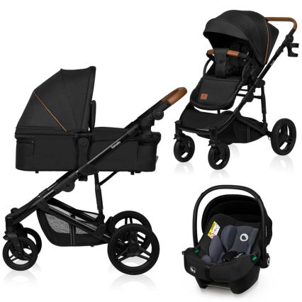 Lionelo - Passeggino combinato 3 in 1 MARI TOUR Nero Onice