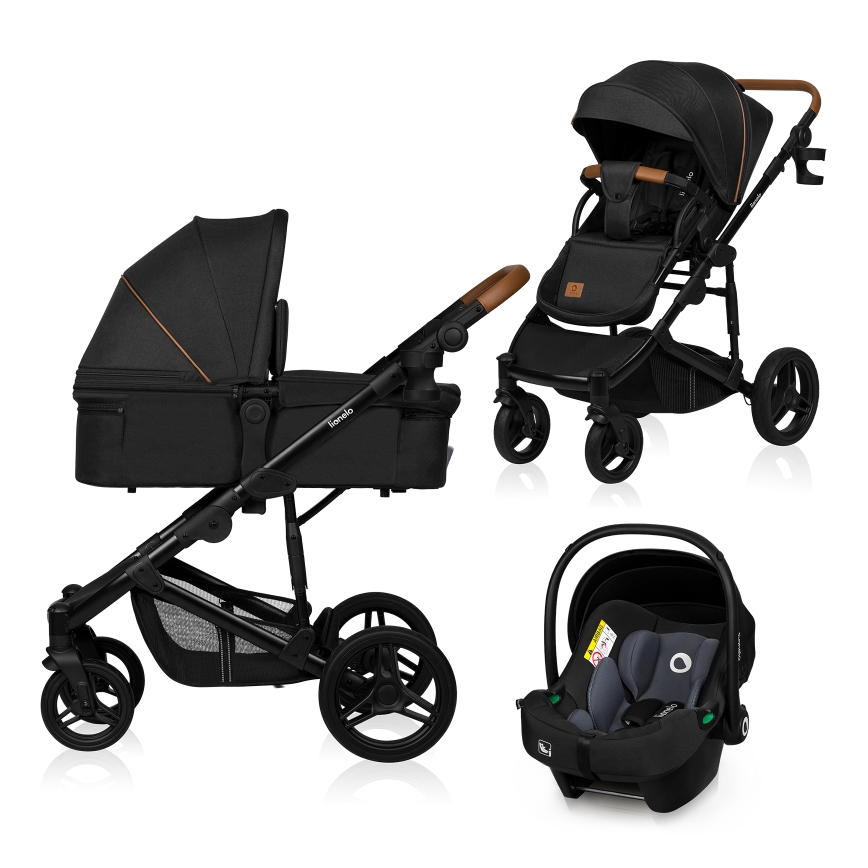 Lionelo - Passeggino combinato 3 in 1 MARI TOUR Nero Onice
