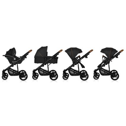 Lionelo - Passeggino combinato 3 in 1 MARI TOUR Nero Onice