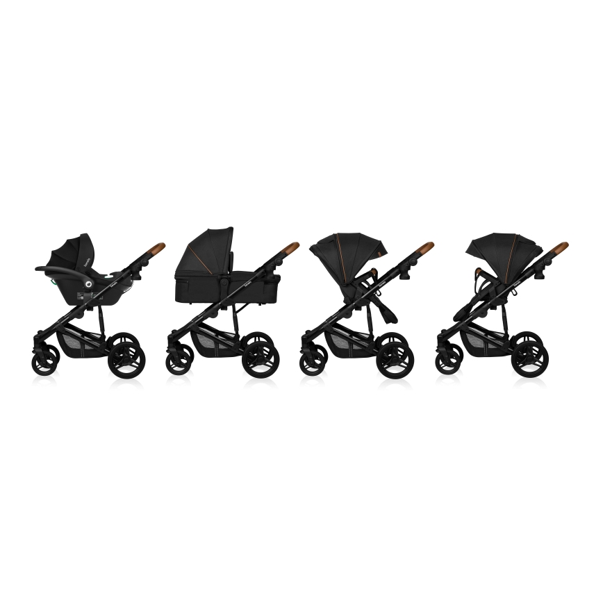 Lionelo - Passeggino combinato 3 in 1 MARI TOUR Nero Onice
