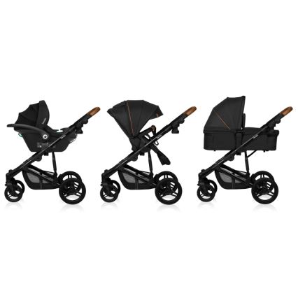 Lionelo - Passeggino combinato 3 in 1 MARI TOUR Nero Onice