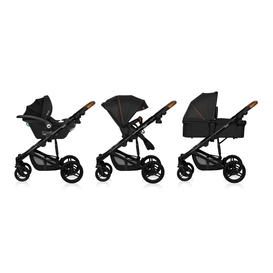 Lionelo - Passeggino combinato 3 in 1 MARI TOUR Nero Onice