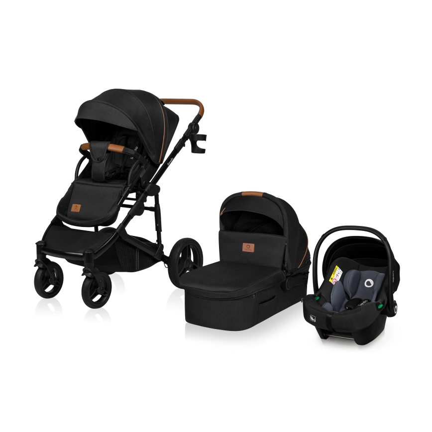 Lionelo - Passeggino combinato 3 in 1 MARI TOUR Nero Onice