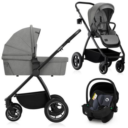Lionelo - Passeggino combinato 3 in 1 MERIL Grigio Pietra