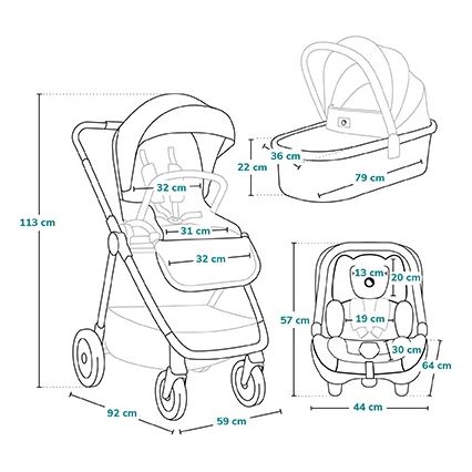 Lionelo - Passeggino combinato 3 in 1 MERIL Sabbia
