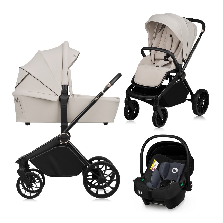 Lionelo - Passeggino combinato 3 in 1 MIKA PLUS beige sabbia