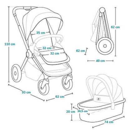 Lionelo - Passeggino combinato 3 in 1 MIKA PLUS beige sabbia