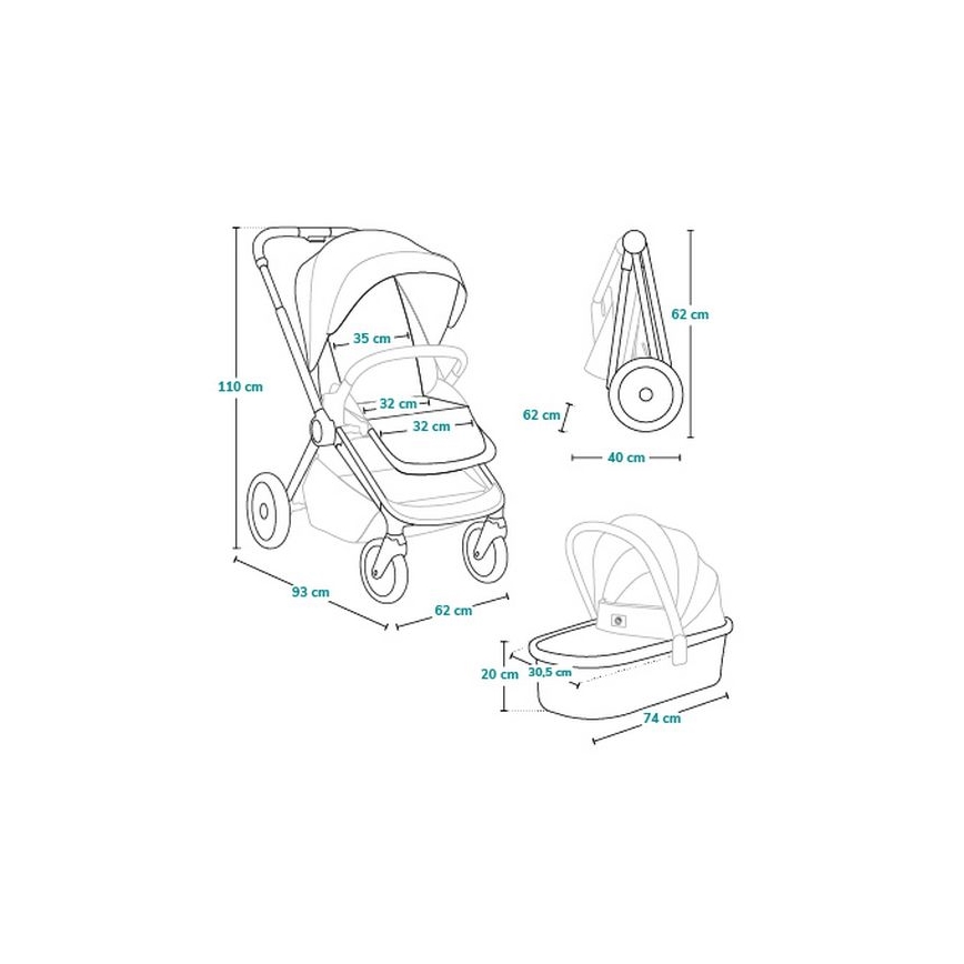 Lionelo - Passeggino combinato 3 in 1 MIKA PLUS beige sabbia