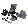 Lionelo - Passeggino combinato 3 in 1 MIKA PLUS Grigio Pietra