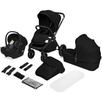 Lionelo - Passeggino combinato 3 in 1 MIKA PLUS Nero Onice