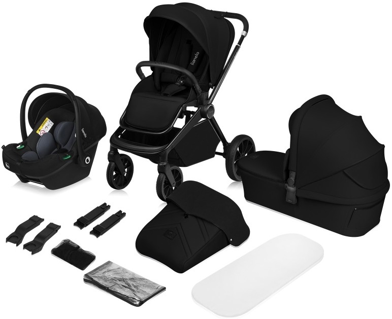 Lionelo - Passeggino combinato 3 in 1 MIKA PLUS Nero Onice