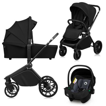 Lionelo - Passeggino combinato 3 in 1 MIKA PLUS Nero Onice