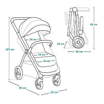 Lionelo - Passeggino INGRID beige/nero