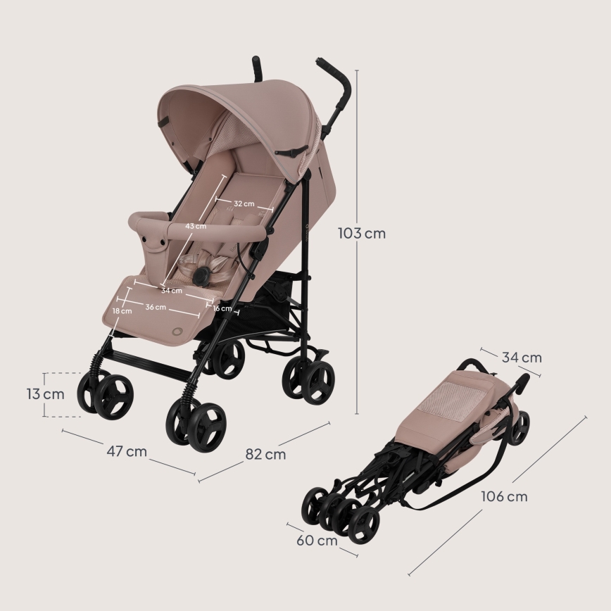 Lionelo - Passeggino ombrello ELIA Beige Taupe