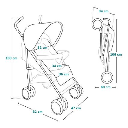 Lionelo - Passeggino ombrello ELIA grigio scuro