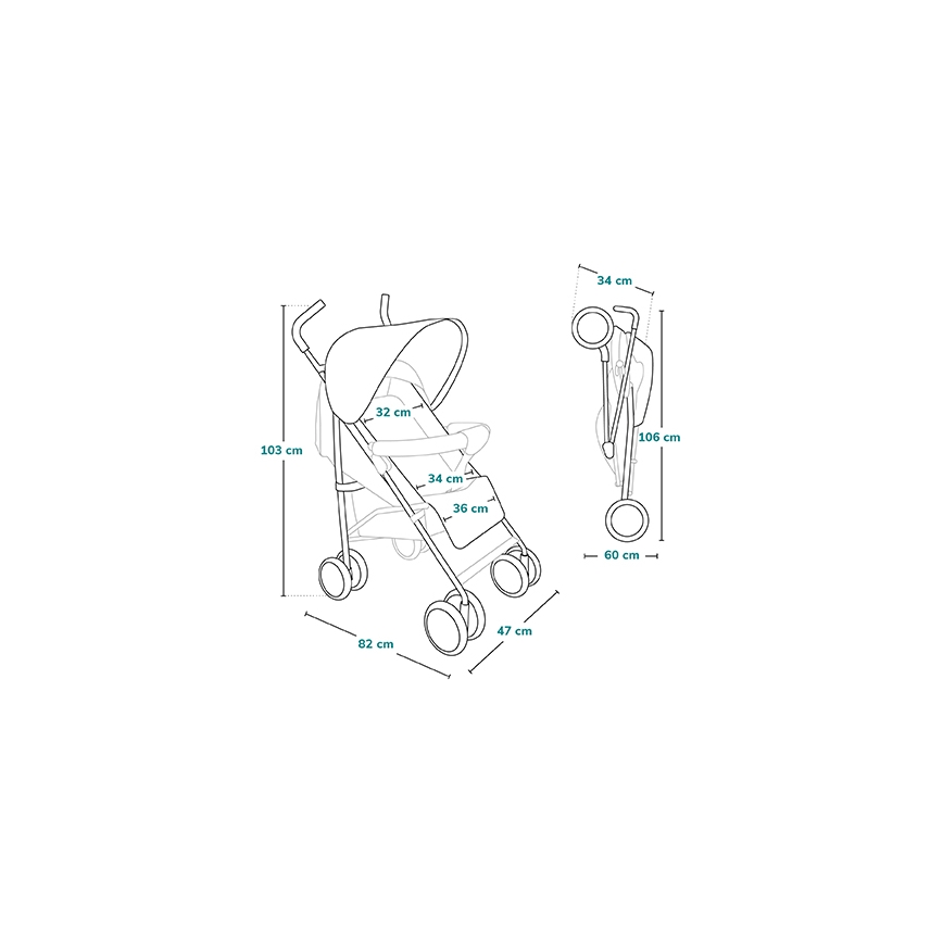 Lionelo - Passeggino ombrello ELIA grigio scuro