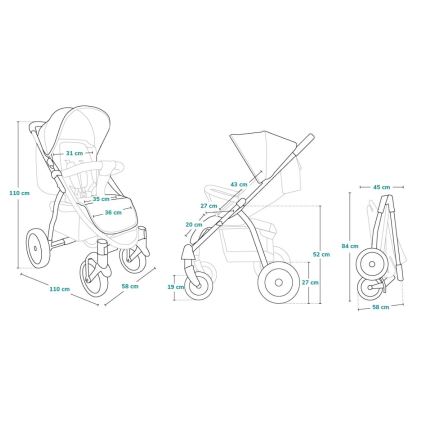 Lionelo - Passeggino sportivo ANNET PLUS Concrete