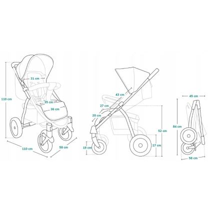 Lionelo - Passeggino sportivo ANNET PLUS Momenti Dorati