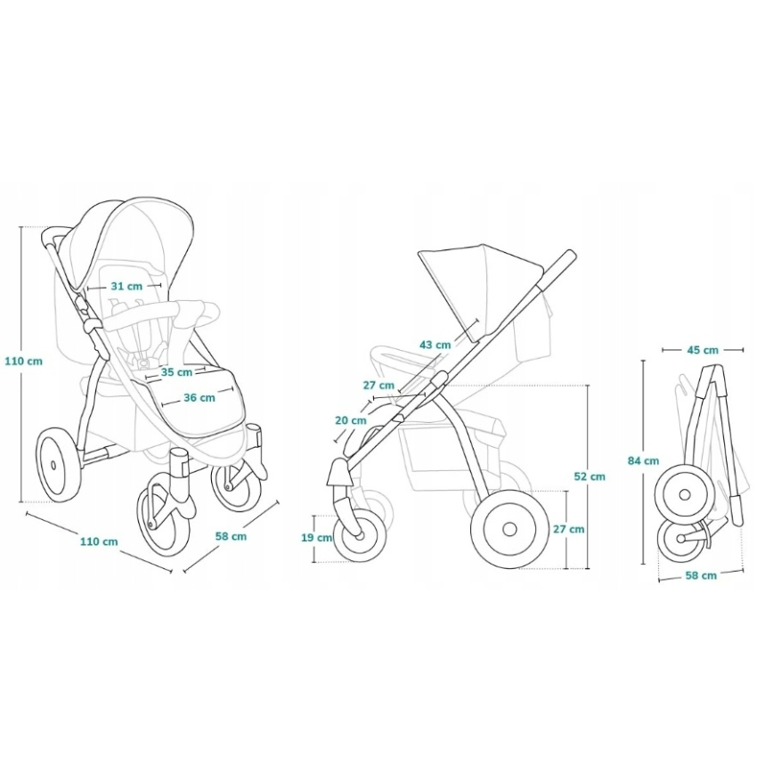 Lionelo - Passeggino sportivo ANNET PLUS Momenti Dorati