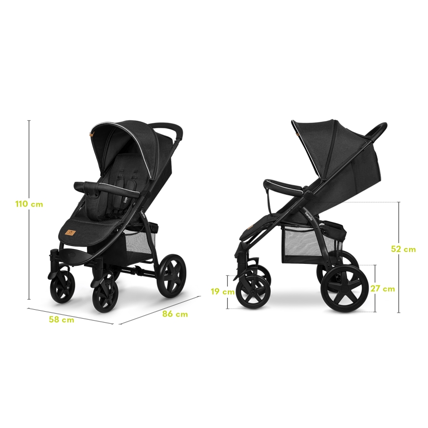 Lionelo - Passeggino sportivo ANNET PLUS nero