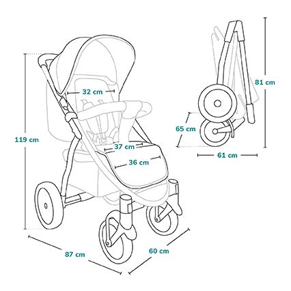 Lionelo - Passeggino sportivo ANNET TOUR grigio