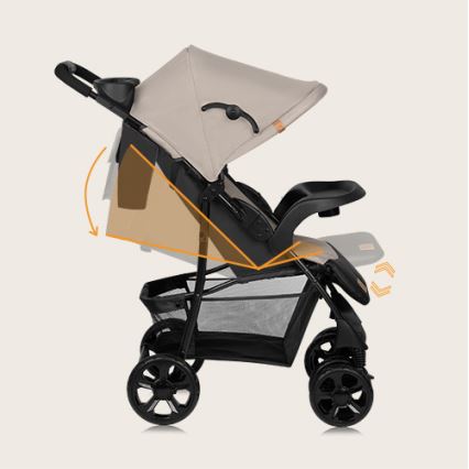Lionelo - Passeggino sportivo EMMA PLUS beige/nero