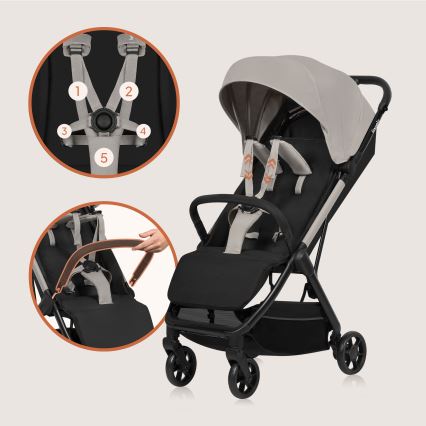 Lionelo - Passeggino sportivo JULIE AIR Beige Sabbia