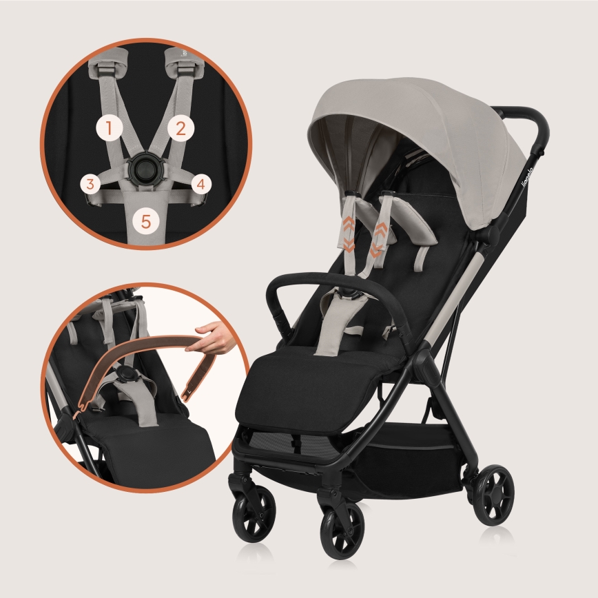 Lionelo - Passeggino sportivo JULIE AIR Beige Sabbia