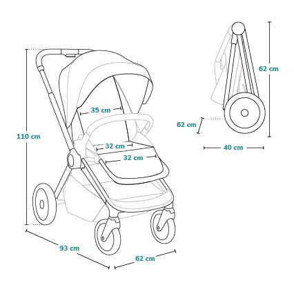 Lionelo - Passeggino sportivo MIKA PLUS Beige Sabbia