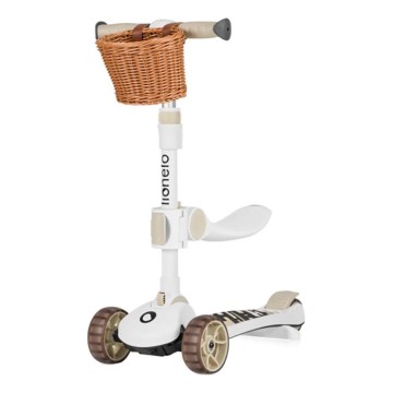 Lionelo - Per bambini scooter 2in1 FRANKY bianco/beige
