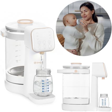 Lionelo - Preparatore di latte per neonati BABYPRESTO 2.0 1200W/230V Bianco