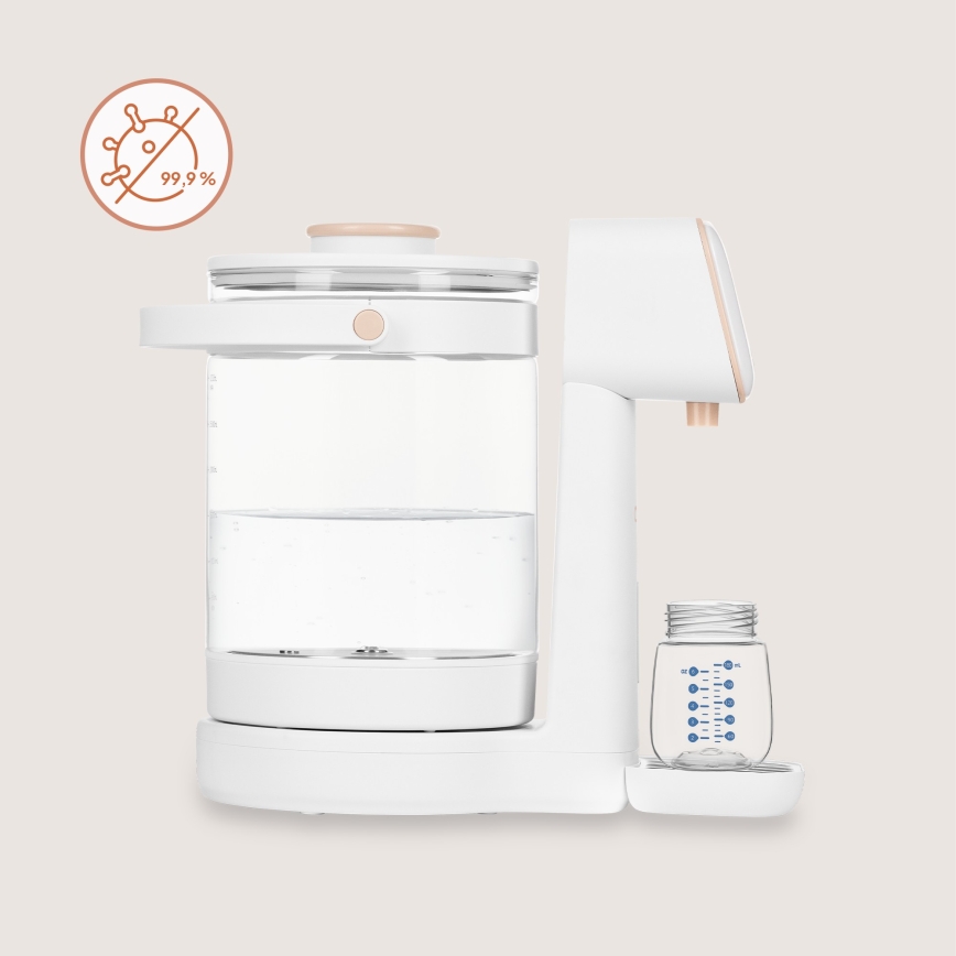Lionelo - Preparatore di latte per neonati BABYPRESTO 2.0 1200W/230V Bianco